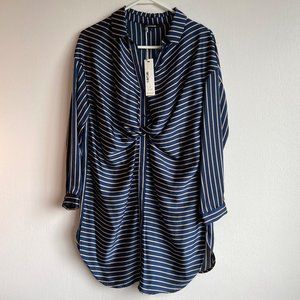 Beautiful striped shirt dress medium, new